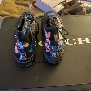 Converse Black Floral Sneakers